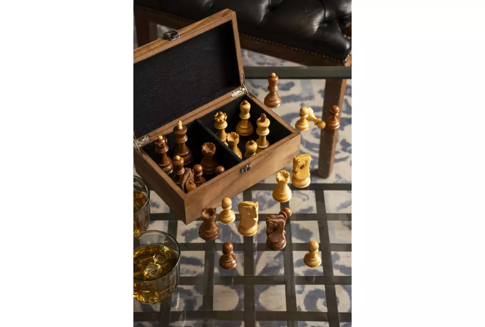 Figury szachowe Zagreb Akacja indyjska/Bukszpan 3,5 cala